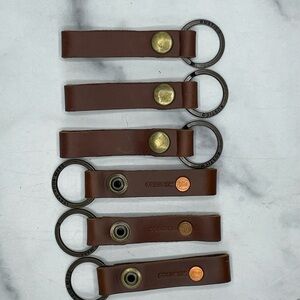 Rustico Brown Leather Loop Keychain